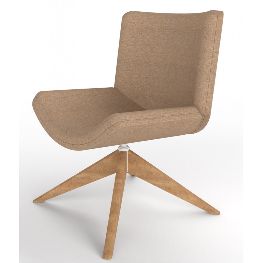 Review Upholstered Lounge Chair With Wooden Pyramid Base